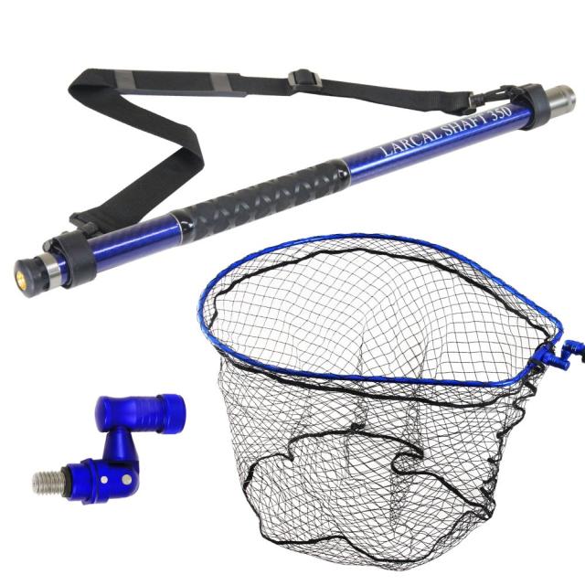 おり釣具 カーボン玉の柄 ラーカルシャフト ランディングネット(タモ網)セット 3.5M ネットサイズL 強化フレーム ラバーネット (netset-006)｜オカッパリ ランディング ポール ロング シャフト 柄 ギャフ 磯玉 チヌ グレ シーバス スズキ イカ エギング 磯 波止 海 釣り