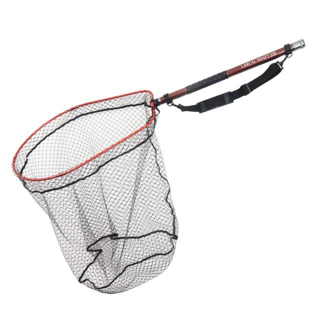 おり釣具 カーボン玉の柄 ラーカルシャフト 5.5M ＆ 折りたたみ ランディングネット サイズM 2点セット(netset-047)｜オカッパリ ランディング ポール ロング シャフト 柄 ギャフ 磯玉 チヌ グレ シーバス スズキ イカ エギング 磯 波止 海 釣り