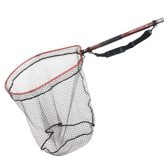 おり釣具 カーボン玉の柄 ラーカルシャフト 4.5M ＆ 折りたたみ ランディングネット サイズM 2点セット(netset-049)｜オカッパリ ランディング ポール ロング シャフト 柄 ギャフ 磯玉 チヌ グレ シーバス スズキ イカ エギング 磯 波止 海 釣り