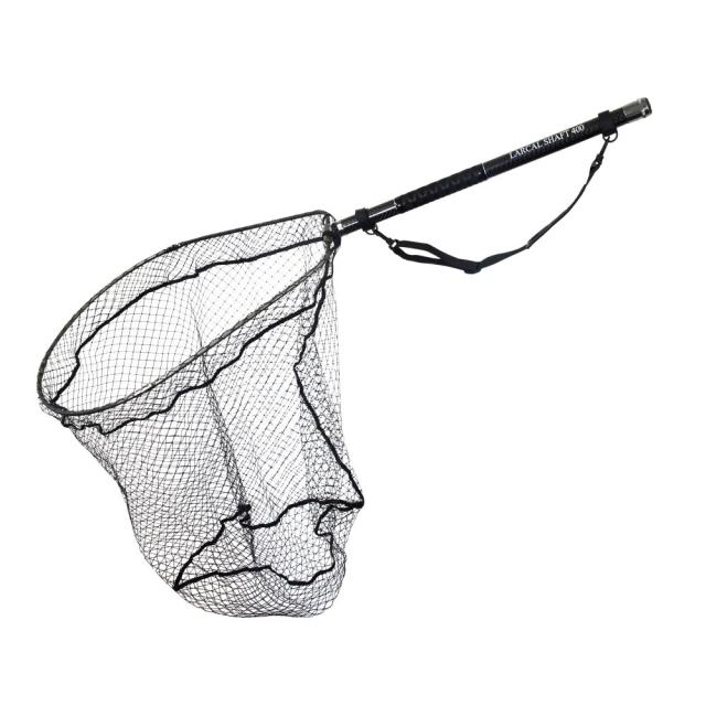 おり釣具 カーボン玉の柄 ラーカルシャフト 4M ＆ 折りたたみ ランディングネット サイズM 2点セット  (netset-050)｜オカッパリ ランディング ポール ロング シャフト 柄 ギャフ 磯玉 チヌ グレ シーバス スズキ イカ エギング 磯 波止 海 釣り