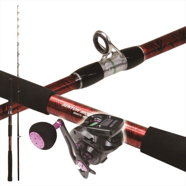 QUEEN CORAL 船闘モードデジタルセット 195M(ori-funeset214)| QUEEN CORAL 船闘モード195M&デジタルカウンター付き汎用両軸リール SeaMastug Digital 300P