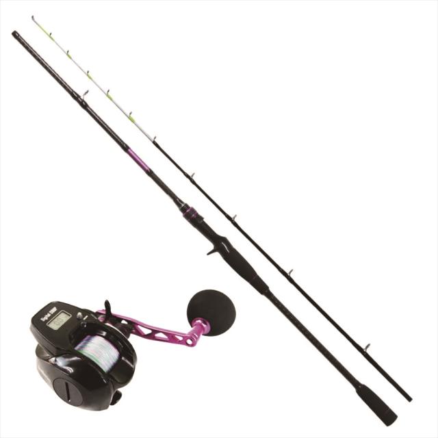 QUEEN CORAL 船タチウオデジタルリールセット(ori-funeset272)｜QUEEN CORAL 船タチウオテンヤ竿 SILVERD TENYA TACHIUO 180 7:3/180 8:2＆SeaMastug Digital 200P PEライン0.8号200m付き テンヤタチウオ 船釣り タチウオ