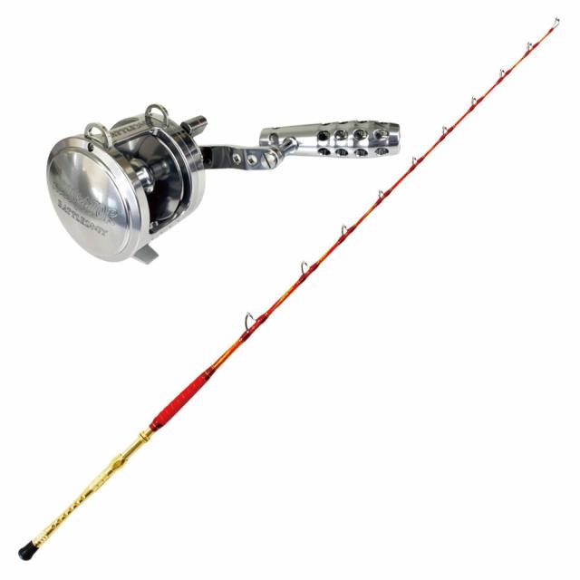 GRANDEVO Version R 185-300+アリゲーター バトル20GT シルバーセット(ori-funeset557)｜ クエ キハダ カンパチ アルミバット 釣り セット