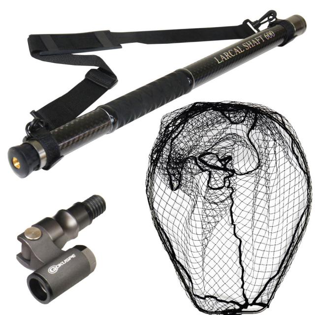 おり釣具 ランディングネットセット 折り畳みジョイント付 6M L ブラック(landingset-200-bk)｜玉ノ柄 タモ網 アミ 磯玉 ランディング シャフト ギャフ エギング 磯 波止 海 釣り 釣具 道具 おり チヌ 淡水バス シーバス ランディングネットの通販は