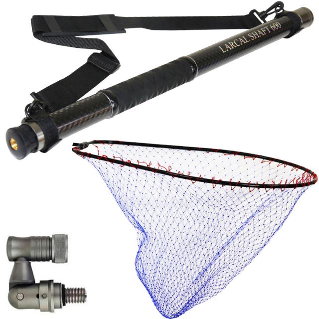 おり釣具 カーボン玉の柄 ラーカルシャフト 6m ナイロン ランディングネット L フレーム黒 3点セット 網目３段仕様 (netset-062)｜オカッパリ ランディング ポール ロング シャフト 柄 ギャフ タモ 網 シーバス スズキ イカ エギング 磯 堤防 釣り 目玉商品