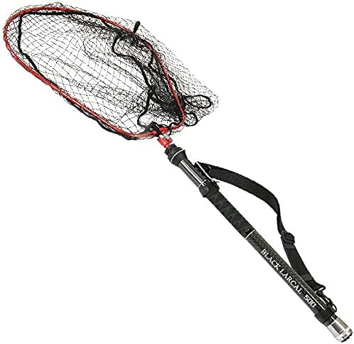 ショアソルト専用 ステー付き ランディングセット BLACK LARCAL600 + ランディングネット Lサイズ + ジョイント 3点セット レッド (sip-netset54)｜カーボン ランディング シャフト 6ｍ ラバー ネット たも網 タモの通販はランディングネット