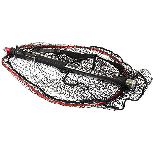 ショアソルト専用 ステー付き ランディングセット BLACK LARCAL600 + ランディングネット Lサイズ + ジョイント 3点セット レッド (sip-netset54)｜カーボン ランディング シャフト 6ｍ ラバー ネット たも網 タモの通販は