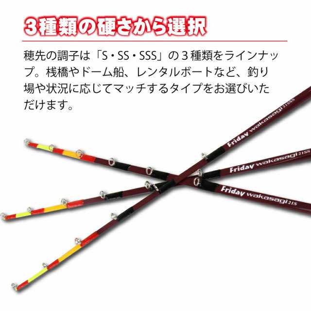 Cpost】ワカサギ用穂先 フライデーワカサギ 21cm(S・SS・SSS) 3