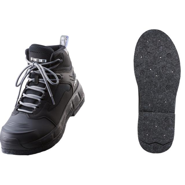 リバレイ RBB ロックショアフェルトスパイクシューズTG M(25.5cm) ブラック(riva-160209)｜磯釣り グレ釣り メジナ釣り 渓流釣り ロックショア ショア シャワークライミング ブリ ヒラマサ ショアジギング グレ メジナ 磯 渓流 イワナ ヤマメ アマゴ ネイティブトラウト