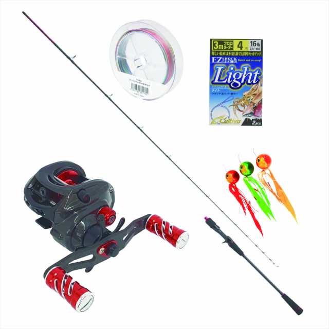 アーティライドタイラバ 662M&CLUTCH RAFALRE RIGHT（右） REDフルセット (tairubberset-90)｜PROMARINE アーティライドタイラバ 662M CLUTCH RAFALRE RIGHT RED 船 タイラバ 右ハンドル 釣り タイカブラ マダイ タイジグ 釣船 釣り マダイ アマラバの通販は