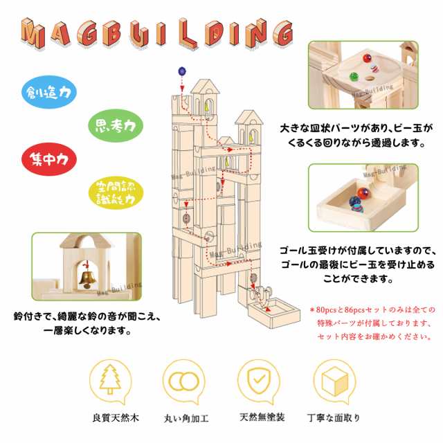 Mag Building 知育玩具 積み木 おもちゃ ビー玉 転がし 出産祝い 木製 ブロック 立体 パズル 迷路 60pcs スロープトイ 男の子 女の子 子の通販はau Pay マーケット ヨシユキ おもちゃ Au Pay マーケット店