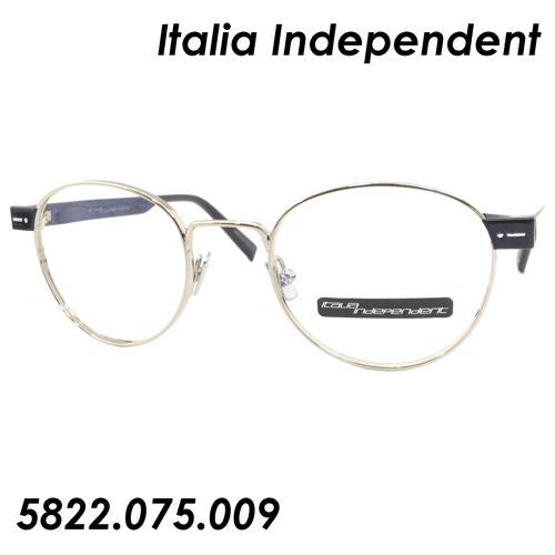 Italia Independent(イタリアインディペンデント) メガネ NOLAN 5822.075.009 SILVER 49ｍｍ イタリア製