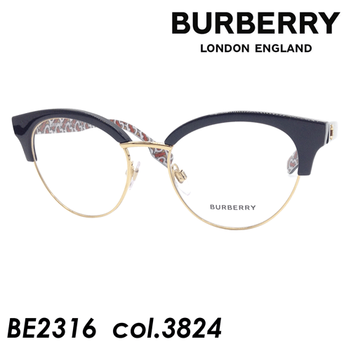 BURBERRY(バーバリー) メガネ BE2316 col.3824[ブラック/ゴールド] 51mm 【保証書付】の通販は 21,560円