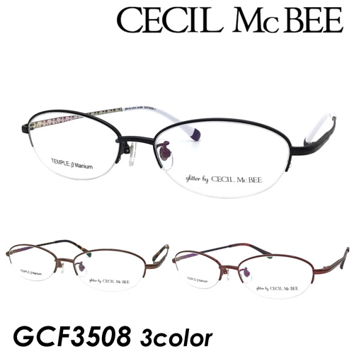 glitter by CECIL McBEE グリッター バイ セシルマクビー メガネGCF3508 col.1/2/3 51mm 3color 5,916円