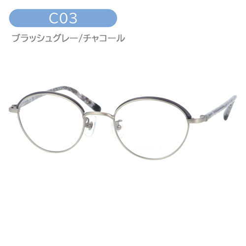 agnes b. アニエスベー メガネ 50-0107 C01/C02/C03 47mm 3color