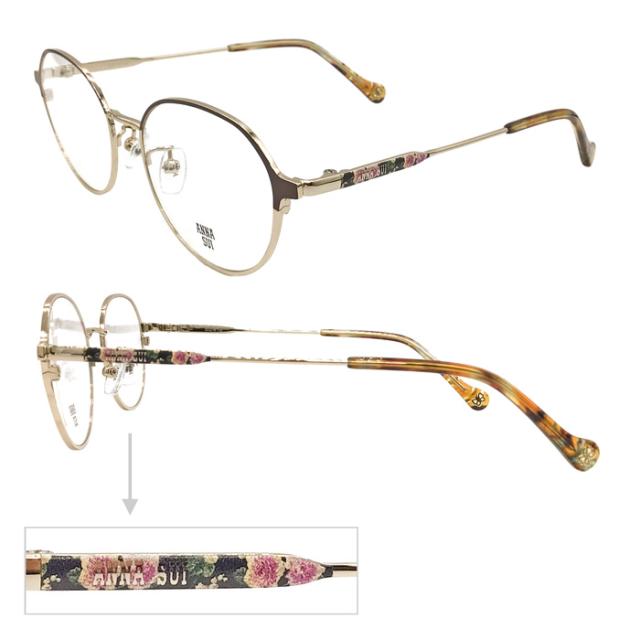 ANNA SUI アナスイ メガネ 60-9033-01/02/03 50mm ラウンド 3color_5