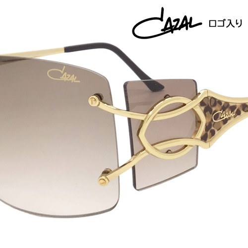 CAZAL カザール サングラス MOD.9095 col.002 59mm gold plated レオパード UVカット 紫外線カット フチなし  縁なし ツーポイント 4枚レ