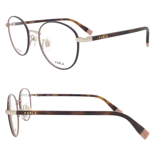 滝沢カレンさん着用モデル FURLA フルラ メガネ VFU575J col.0F78/08GH/0326 49mm TITANIUM チタン ボストン 3colorの通販は