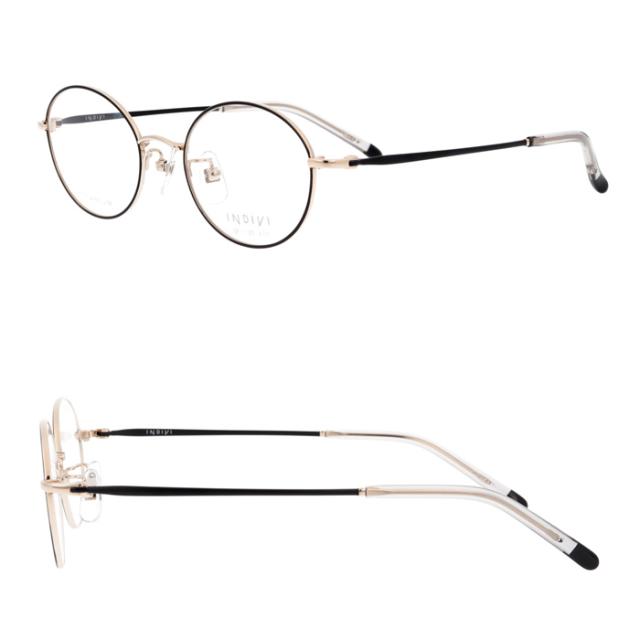INDIVI インディヴィ メガネ IDF-1125 col.1/2/3/4 47mm チタン レンズ付き レンズセット 調光レンズ 薄型非球面 遠近両用 伊達メガネ 度なし 度付き オーバル 4color