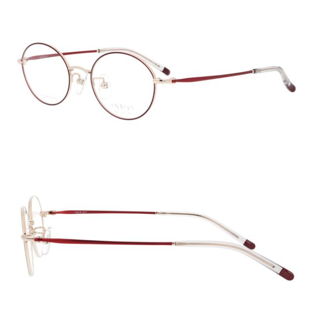 INDIVI インディヴィ メガネ IDF-1125 col.1/2/3/4 47mm チタン レンズ付き レンズセット 調光レンズ 薄型非球面 遠近両用 伊達メガネ 度なし 度付き オーバル 4color