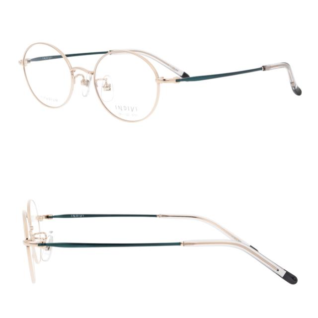 INDIVI インディヴィ メガネ IDF-1125 col.1/2/3/4 47mm チタン レンズ付き レンズセット 調光レンズ 薄型非球面 遠近両用 伊達メガネ 度なし 度付き オーバル 4color