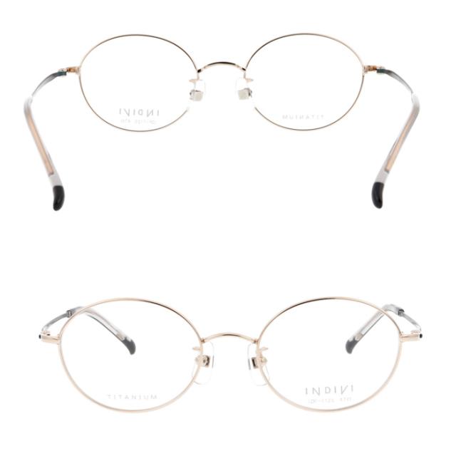 INDIVI インディヴィ メガネ IDF-1125 col.1/2/3/4 47mm チタン レンズ付き レンズセット 調光レンズ 薄型非球面 遠近両用 伊達メガネ 度なし 度付き オーバル 4color