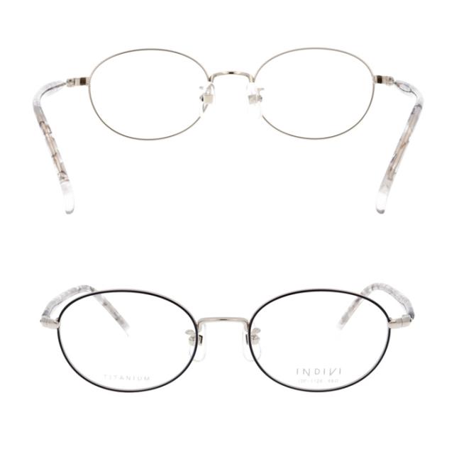INDIVI インディヴィ メガネ IDF-1126 col.1/3/4 49mm  レンズ付き レンズセット 調光レンズ 薄型非球面 遠近両用 伊達メガネ 度なし 度付き チタン オーバル