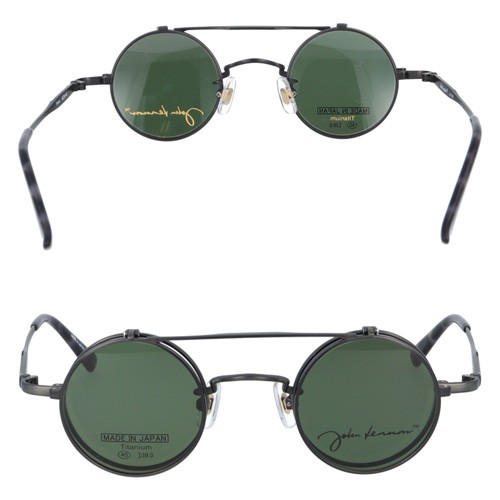 John Lennon ジョンレノン 跳ね上げサングラス メガネ JL-1114 col.1/2/3/4 40mm 日本製 複式 丸めがね 紫外線  UVカット 4color