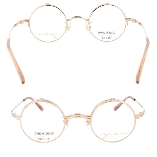 John Lennon ジョンレノン 跳ね上げメガネ JL-1133 col.1/2/3/4 42mm 日本製 TITANIUM 丸メガネ 4color
