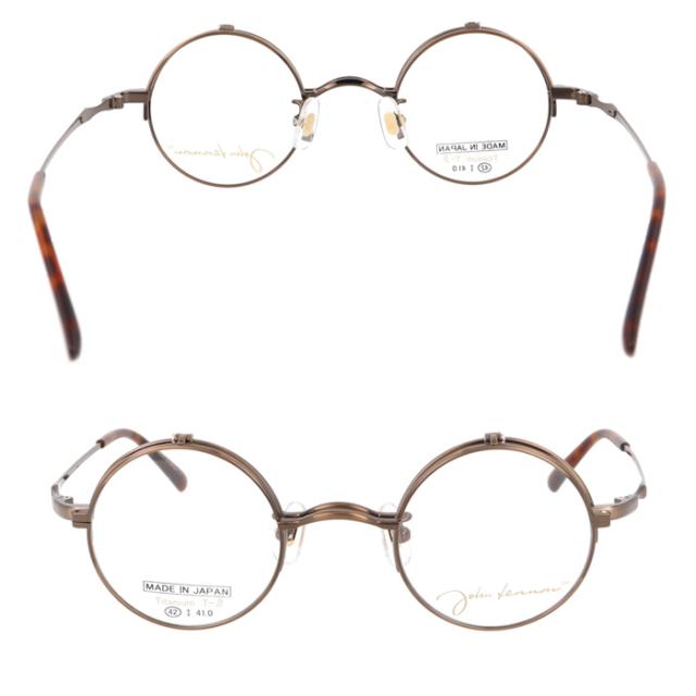 John Lennon ジョンレノン 跳ね上げメガネ JL-1133 col.1/2/3/4 42mm 日本製 TITANIUM 丸メガネ 4color