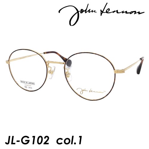 John Lennon ジョンレノン メガネ JL-G102 col.1 50mm 日本製 TITANIUM 丸メガネ ラウンド オーバル アンティーク