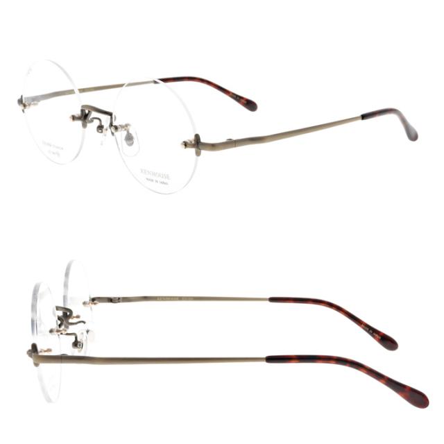 KENHOUSE ケンハウス メガネ KH-004 C-1/2/3/4 50mm TITANIUM 純チタン ラウンド 日本製 鯖江 ふちなし リムレス