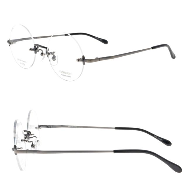 KENHOUSE ケンハウス メガネ KH-004 C-1/2/3/4 50mm TITANIUM 純チタン ラウンド 日本製 鯖江 ふちなし リムレス