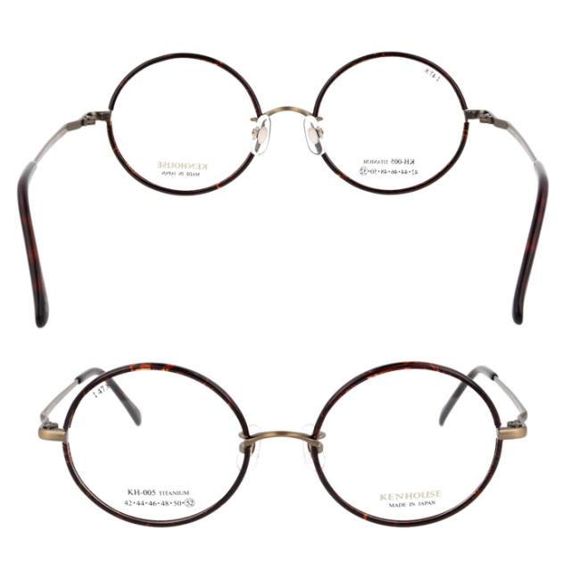 KENHOUSE ケンハウス メガネ KH-005 C-1/2/3 48mm / 52mm TITANIUM 純チタン ラウンド 日本製 鯖江
