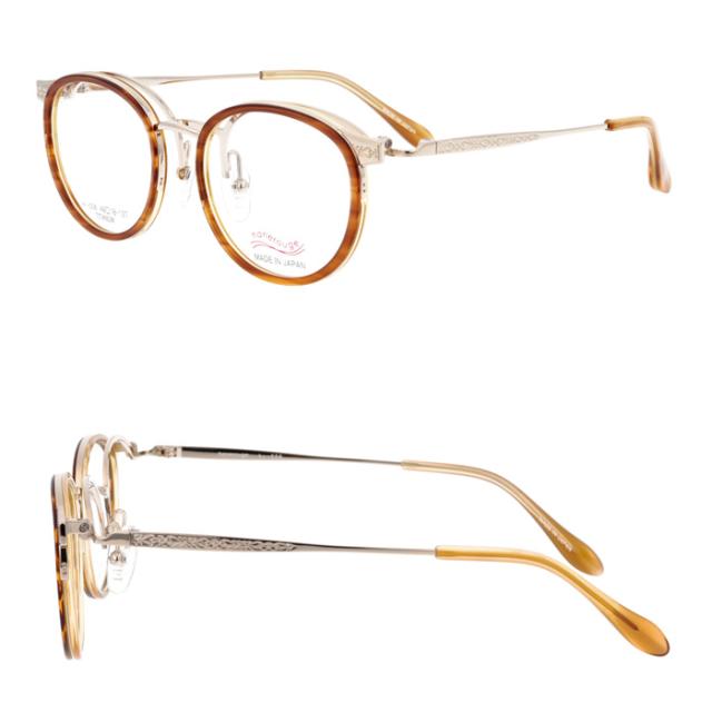 hanerouge ハネルージュ 跳ね上げメガネ hr-006 C-1/2/3/4 49mm 日本製 4color TITANIUM