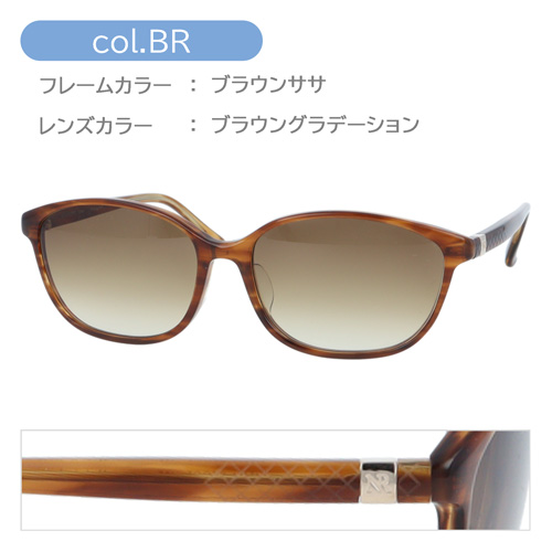 NINA RICCI ニナリッチ 黒眼鏡 NR27552 col.BR/GR/WI 56粍 日本製 紫外線 UVはね除ける 3color