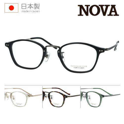NOVA ノバ メガネ H-5038 C-1/3/4 48mm 日本製 HAND MADE ITEM 4color