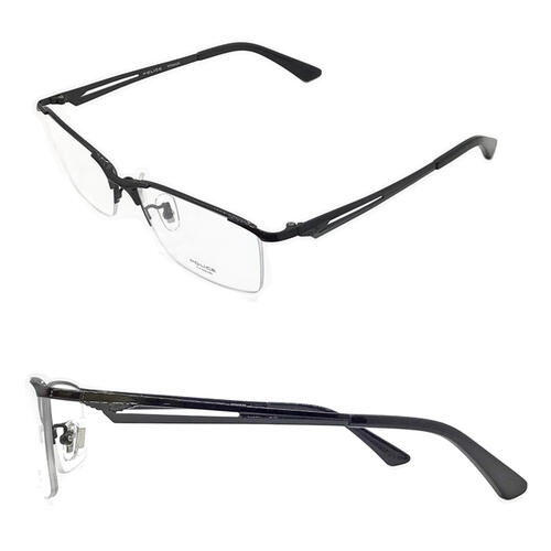 ポリス メガネフレーム POLICE VPLE71J 0568 56 スクエア ハーフリム ナイロール チタン メンズ 伊達メガネ 眼鏡 ポリス POLICE 超かっこいい ナイロール チタン 眼鏡フレームVPLE71J