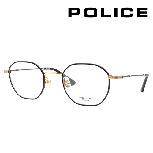 POLICE ポリス メガネ VPLF43J 0S11/0300/0613 48mm オクタゴン 軽量フレーム 3color
