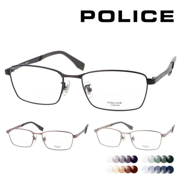 POLICE ポリス メガネ VPLT89J 0530/0568/0S11 54mm スクエア 3color