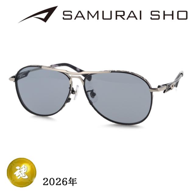 SAMURAI SHO サムライショウ サングラス SS-K1001 col.LTD2 58mm ブラック/シルバー サムライ翔 紫外線 UVカット 2026 年