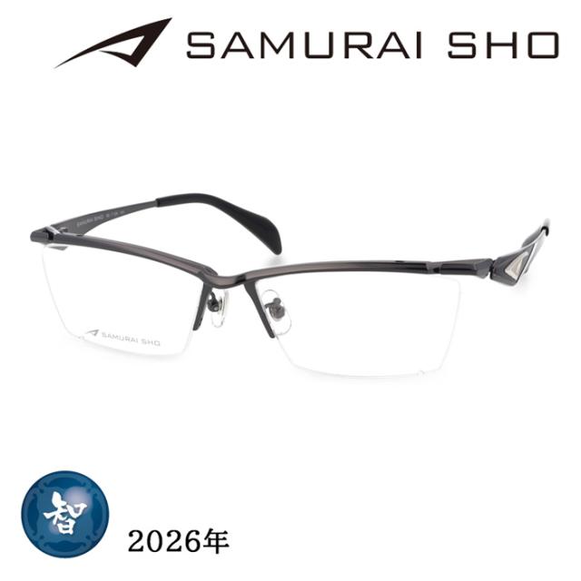 SAMURAI SHO サムライショウ メガネ SS-T129 col.3 59mm ガンメタル 日本製 2026年 サムライ翔 ビジネスライン レンズ付き レンズセット 度なし 度付き