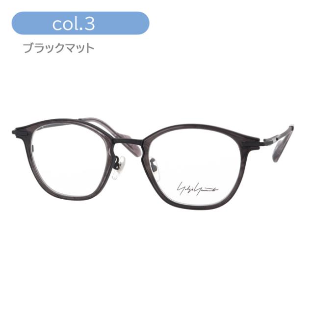 YOHJI YAMAMOTO ヨウジヤマモト メガネ 19-0102 col.1/2/3 49mm チタン Titanium 日本製 3color