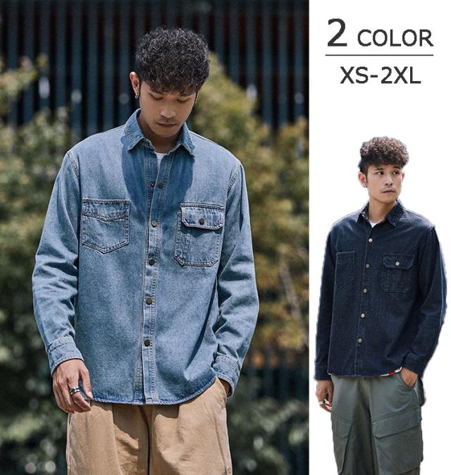 メンズ ワイシャツ Shirt カジュアル 普段 オフィス 長袖 ビジネス おしゃれ デニム 春夏秋 オックスフォード 面接 作業 制服 事務 魅力 の通販はau Pay マーケット Laurier