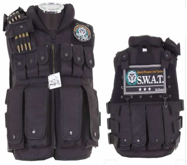 タクティカルベスト ハロウィン コスプレ 仮装 Swat サバゲー 装備 服装 サバイバルゲーム ベスト ブラック ボディーアーマー 送料無料の通販はau Pay マーケット キャットソバット フォリス