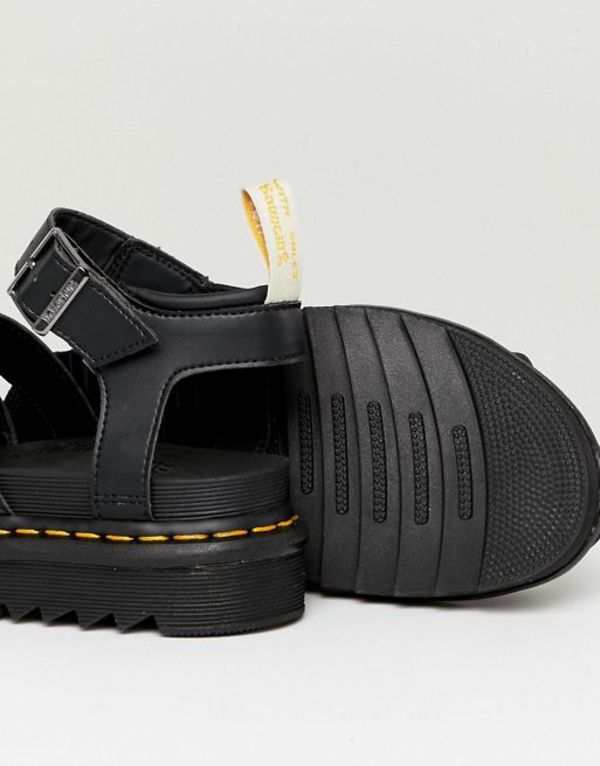 dr martens vegan blaire chunky sandals in black