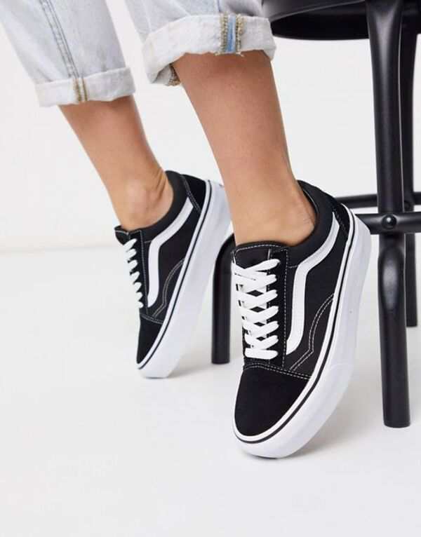 old skool black platform vans