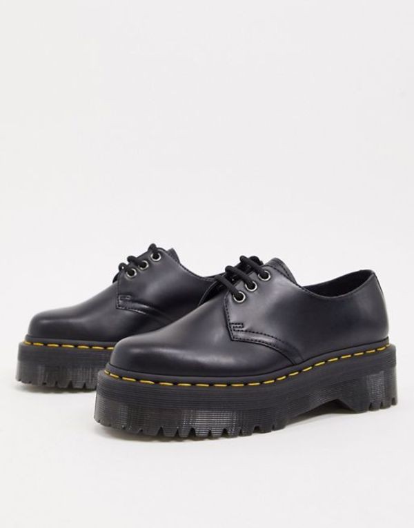 ドクターマーチン レディース スニーカー シューズ Dr Martens 1461 Quad chunky lace up shoes Black smooth