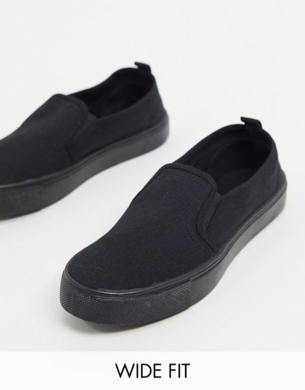 wide fit slip on plimsolls