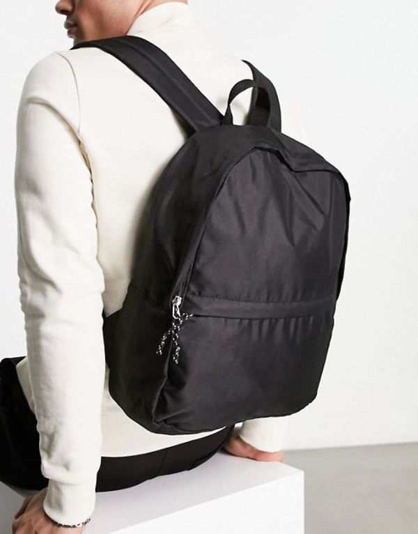 エイソス メンズ バックパック・リュックサック バッグ ASOS DESIGN backpack in black nylon with  contrast puller - BLACK Black｜au PAY マーケット